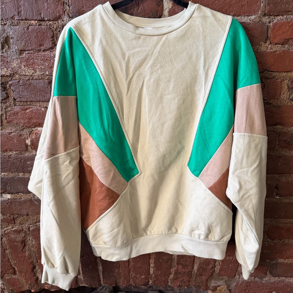 Zara Colorblock Crewneck Sweatshirt